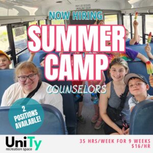 Now hiring Summer Camp Counselors